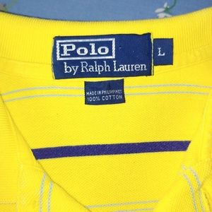 Polo Ralph Lauren Men's Golf Polo Shirt Size Large Yellow Navy